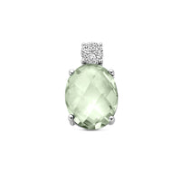 vDam Hanger Groen Amethist En Zirkonia 13 Mm Zilver Gerhodineerd 1340321