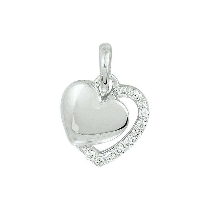 vDam Hanger Hart Zirkonia Zilver Gerhodineerd 1329161