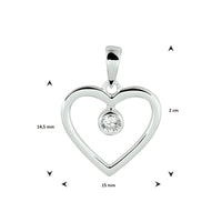 vDam Hanger Hart Zirkonia Zilver Gerhodineerd 1332744