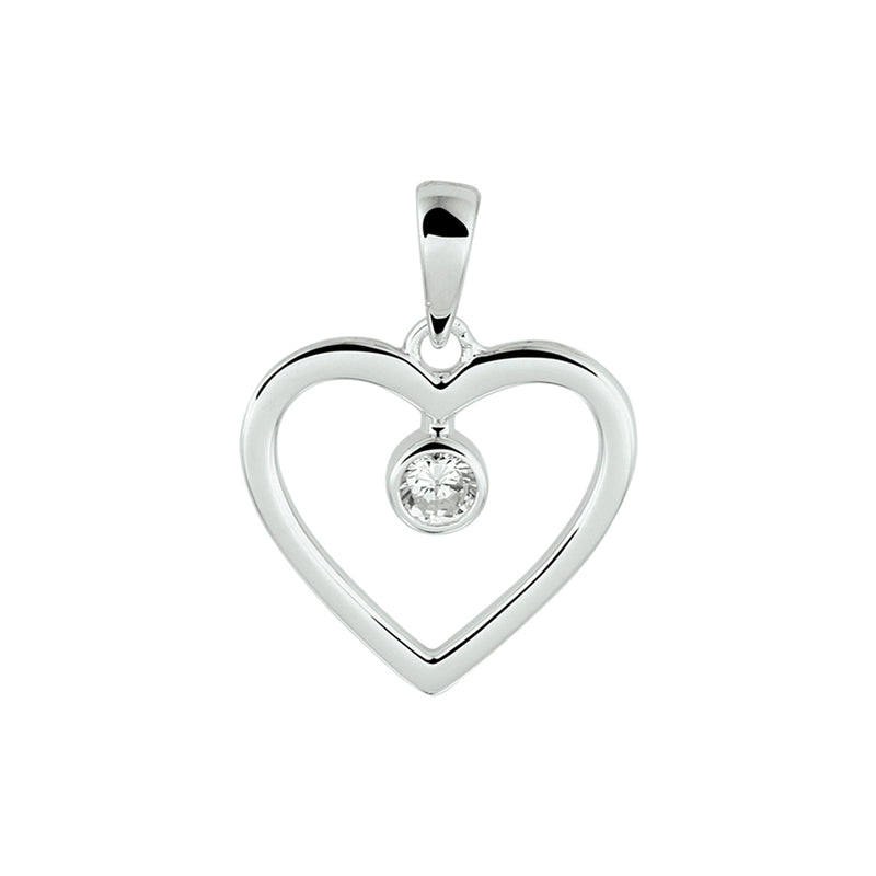vDam Hanger Hart Zirkonia Zilver Gerhodineerd 1332744