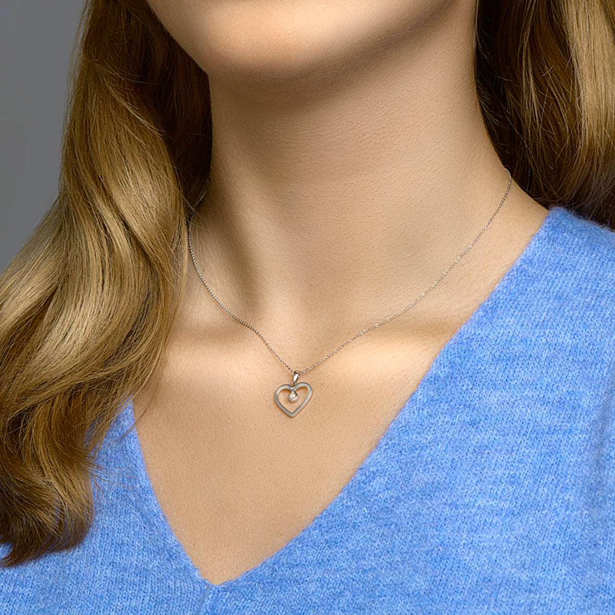 vDam Hanger Hart Zirkonia Zilver Gerhodineerd 1332744