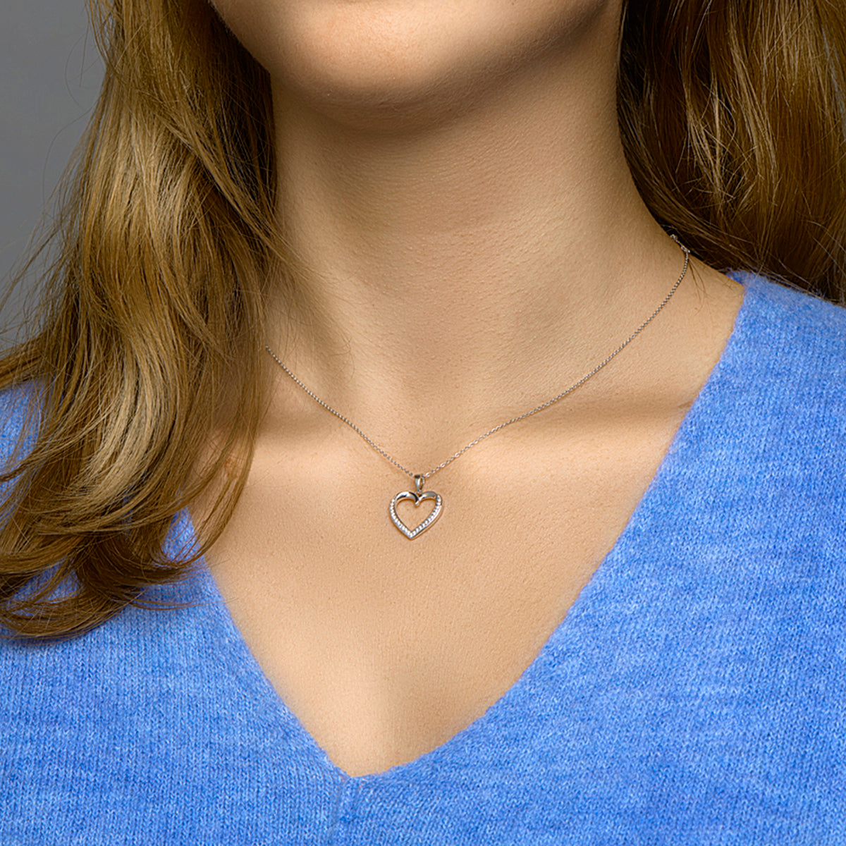 vDam Hanger Hart Zirkonia Zilver Gerhodineerd 1332746