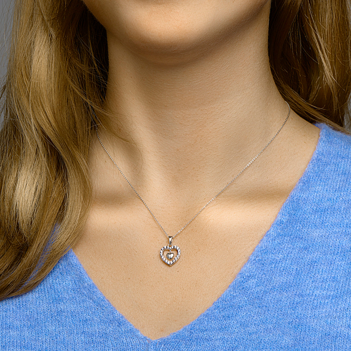 vDam Hanger Hart Zirkonia Zilver Gerhodineerd 1332748