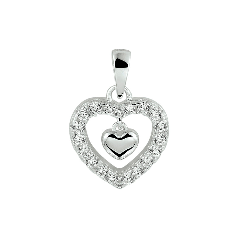 vDam Hanger Hart Zirkonia Zilver Gerhodineerd 1332748