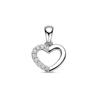 vDam Hanger Hartje Zirkonia 17 Mm Zilver Gerhodineerd 1341547