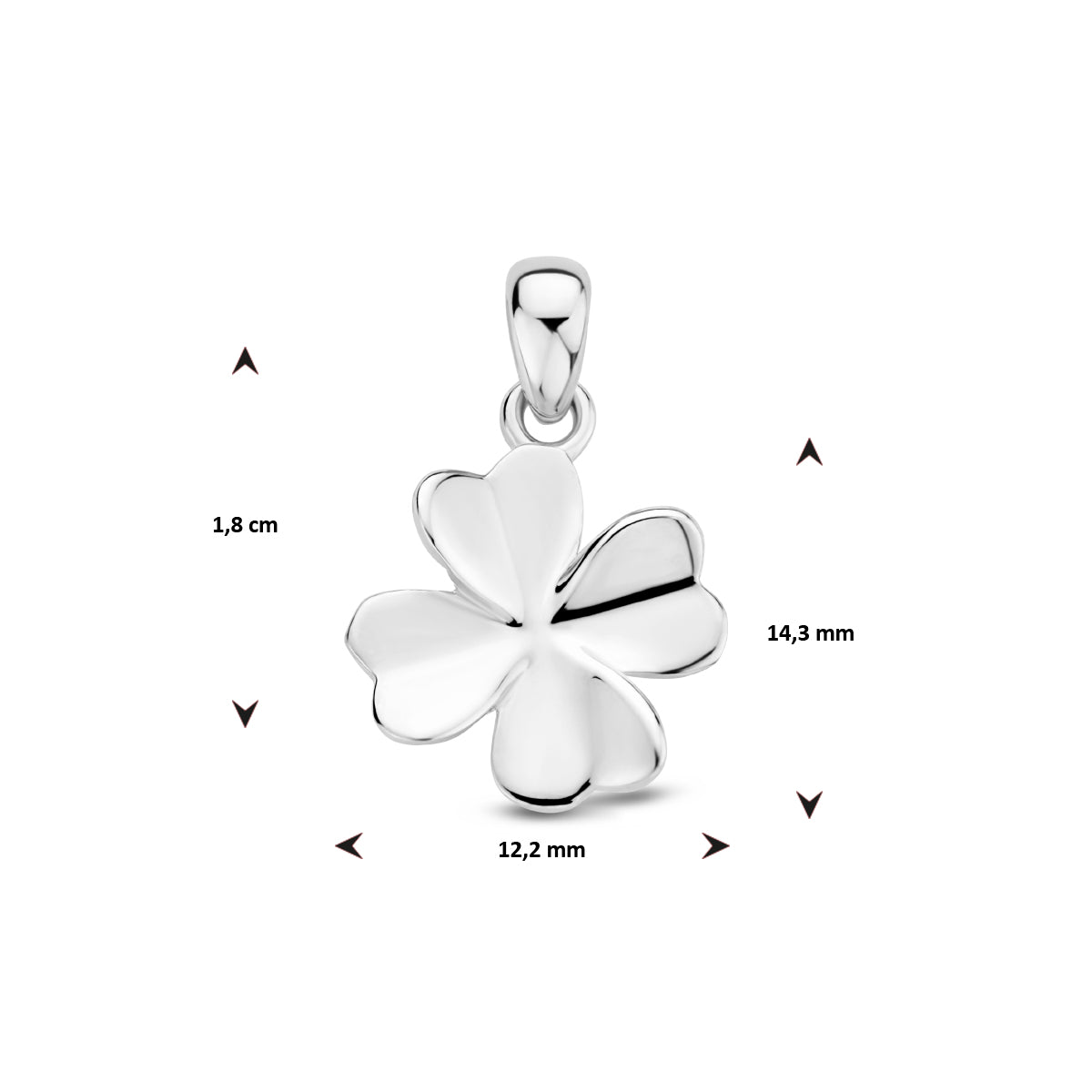 vDam Hanger Klaver Zilver Gerhodineerd 1335482