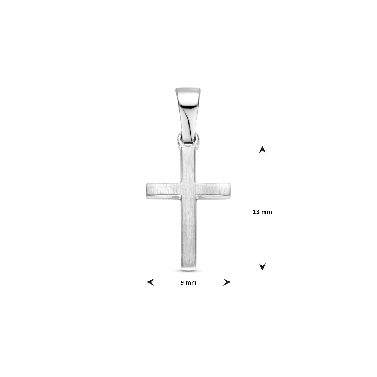 vDam Hanger Kruis 13 Mm Zilver Gerhodineerd 1340463