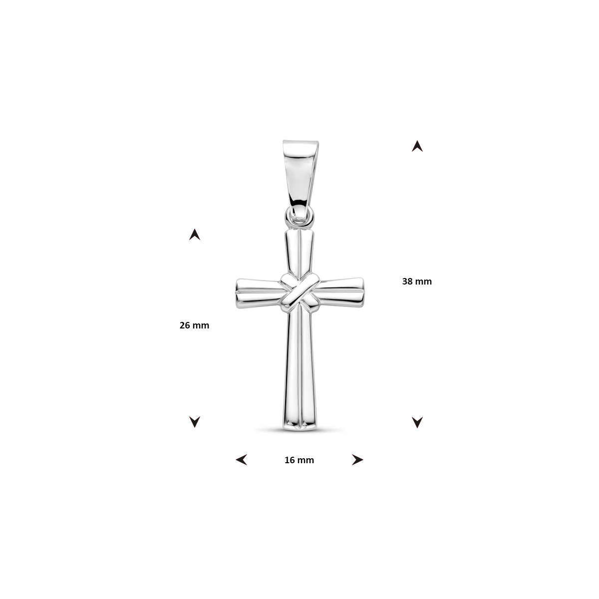 vDam Hanger Kruis 26 Mm Zilver Gerhodineerd 1340531