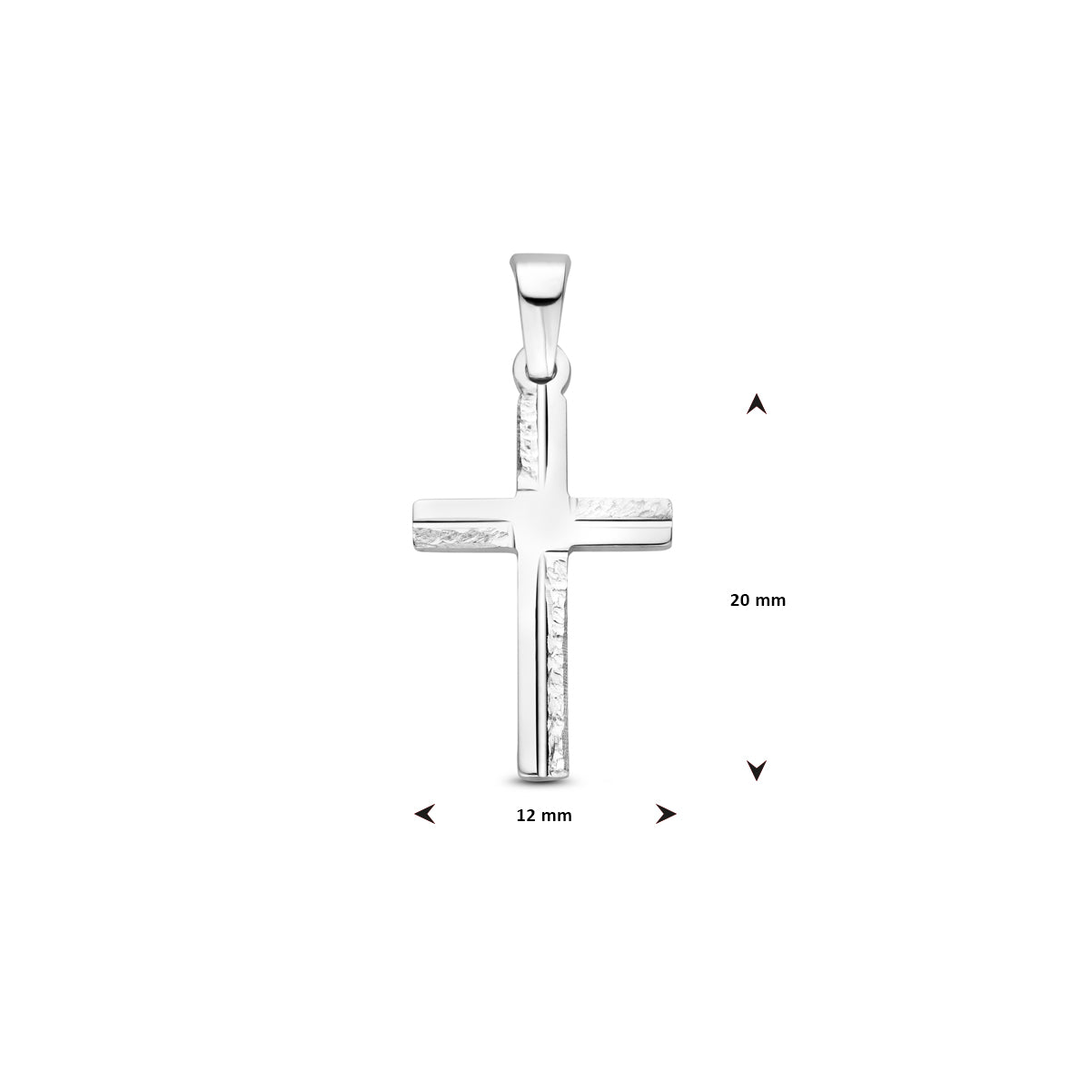 vDam Hanger Kruis Gediamanteerd 20 Mm Zilver Gerhodineerd 1340465