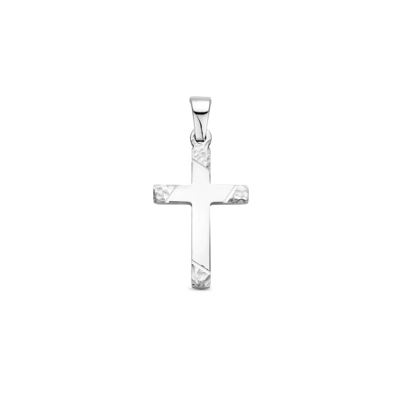 vDam Hanger Kruis Gehamerd 20 Mm Zilver Gerhodineerd 1340466