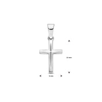 vDam Hanger Kruis Mat Gediamanteerd 13 Mm Zilver Gerhodineerd 1340464