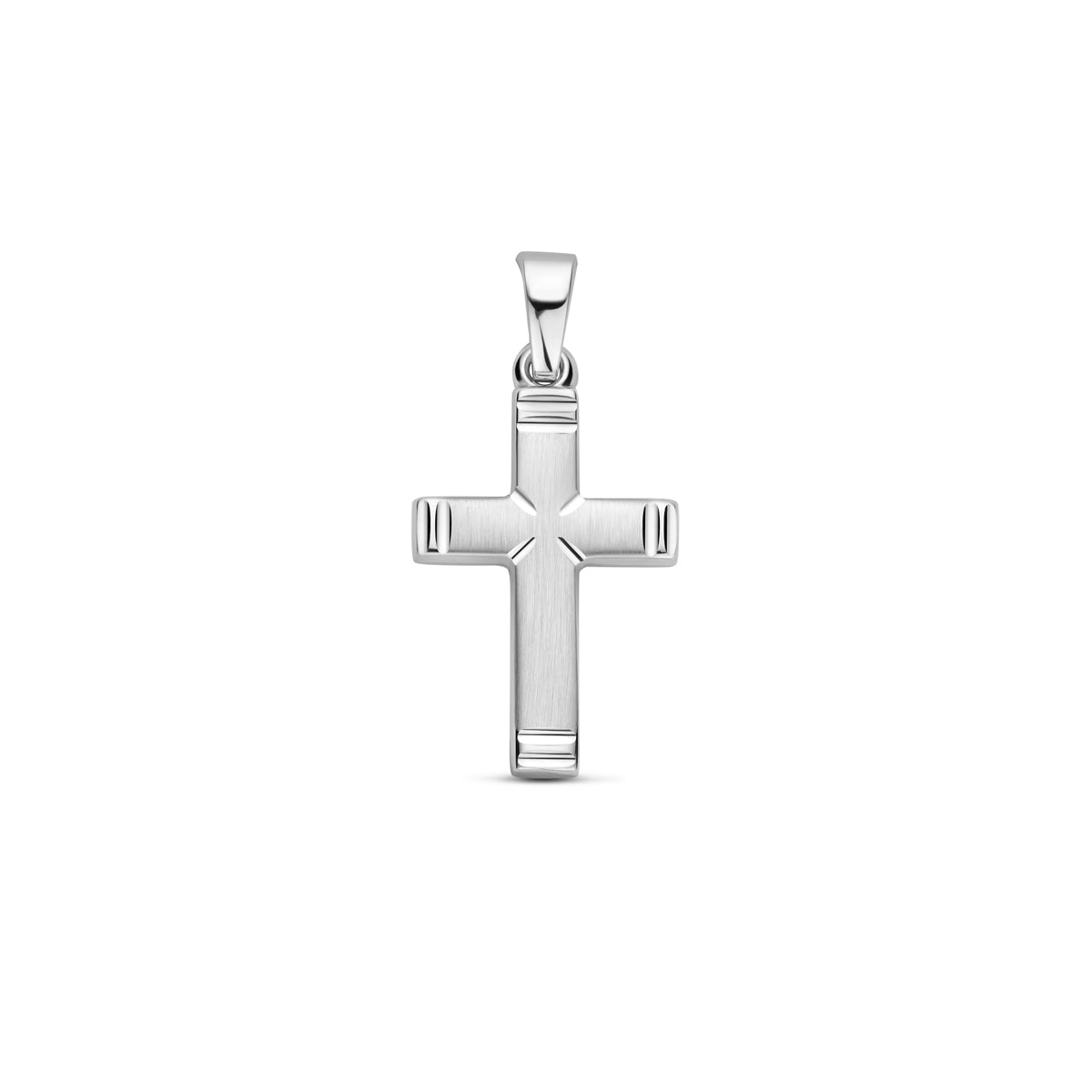 vDam Hanger Kruis Poli/mat Gediamanteerd 20 Mm Zilver Gerhodineerd 1340469