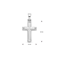 vDam Hanger Kruis Poli/mat Gediamanteerd 20 Mm Zilver Gerhodineerd 1340469