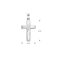 vDam Hanger Kruis Poli/mat Gediamanteerd 24 Mm Zilver Gerhodineerd 1340467
