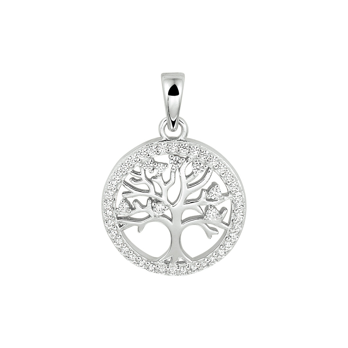 vDam Hanger Levensboom Zirkonia Zilver Gerhodineerd 1333435