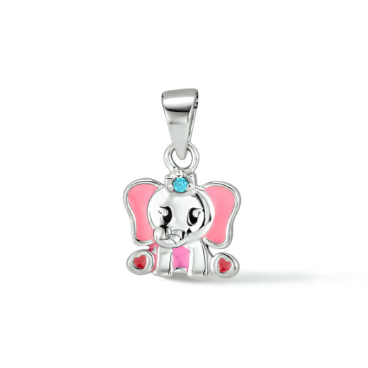 vDam Hanger Olifant Blauw Zirkonia Zilver Gerhodineerd 1334492