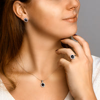 vDam Hanger Onyx En Zirkonia Zilver Gerhodineerd 1325525