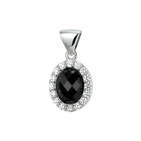 vDam Hanger Onyx En Zirkonia Zilver Gerhodineerd 1325525