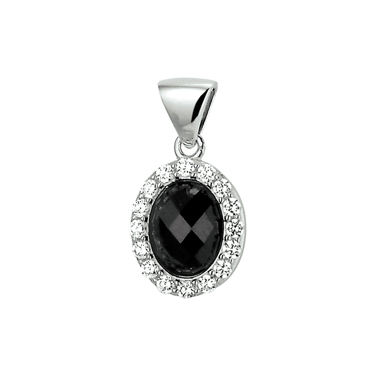 vDam Hanger Onyx En Zirkonia Zilver Gerhodineerd 1325525