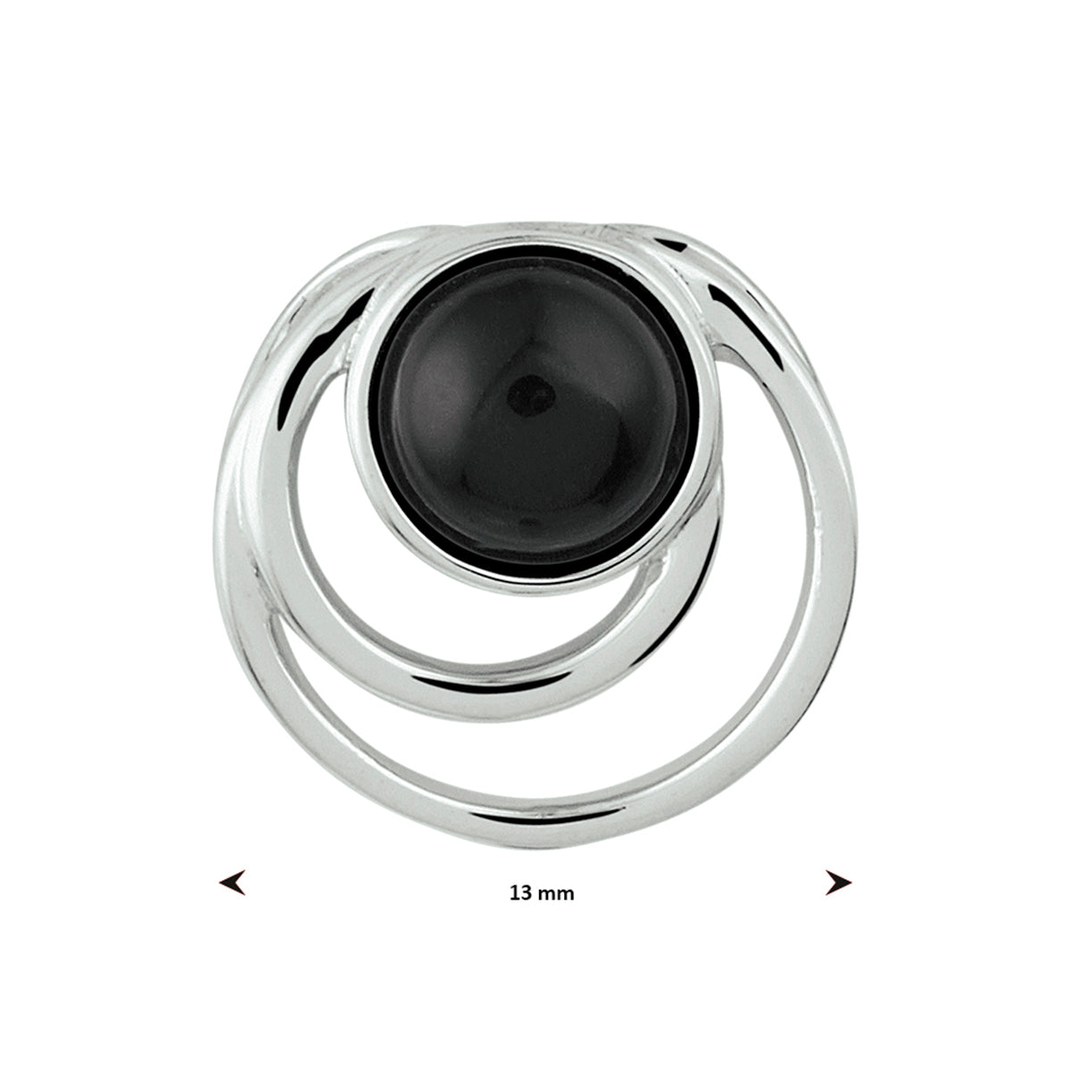 vDam Hanger Onyx Zilver Gerhodineerd 1332521