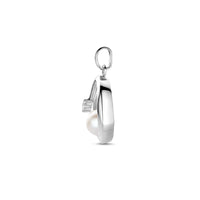 vDam Hanger Ovaal Parel En Zirkonia 21 Mm Zilver Gerhodineerd 1339750