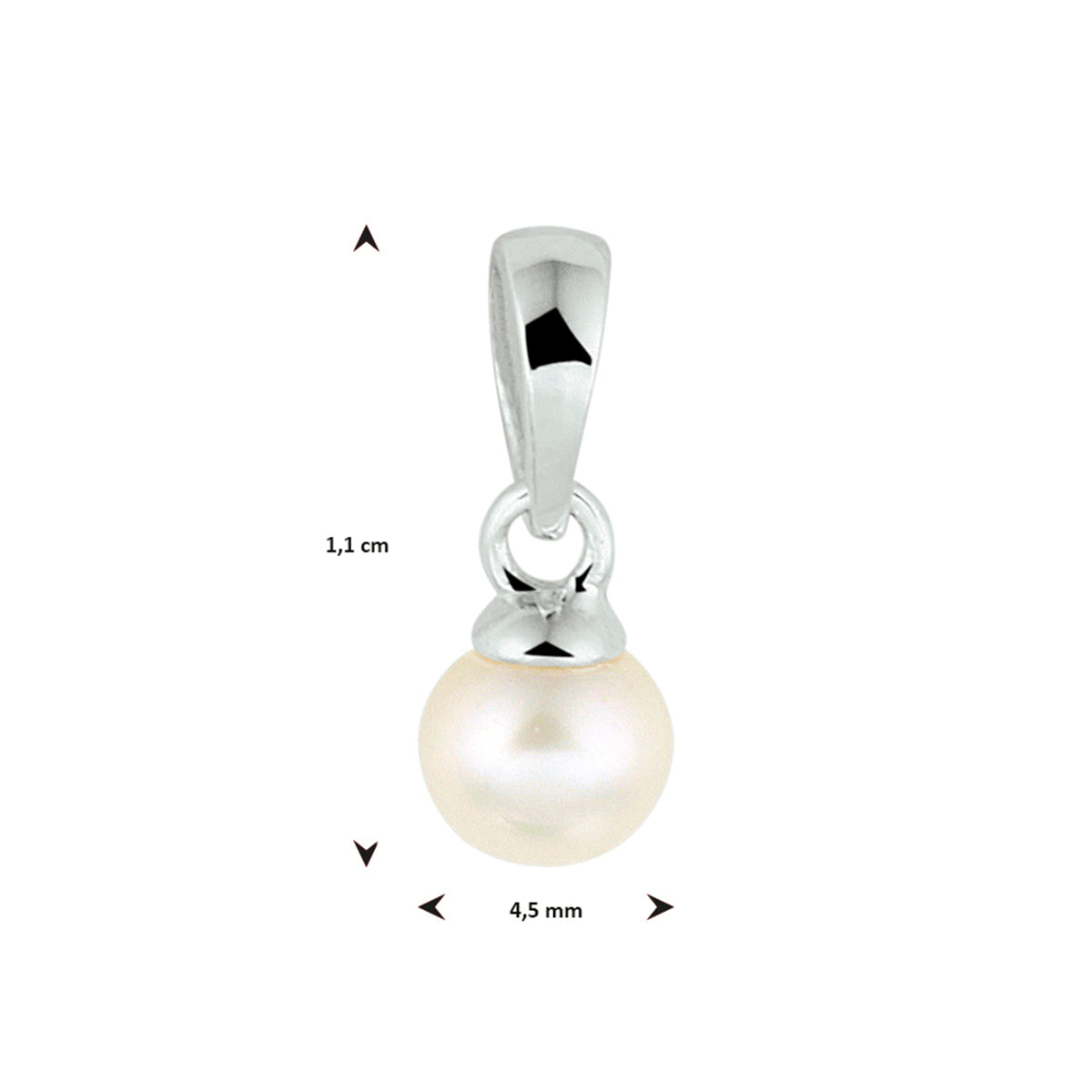 vDam Hanger Parel Zilver Gerhodineerd 1333336