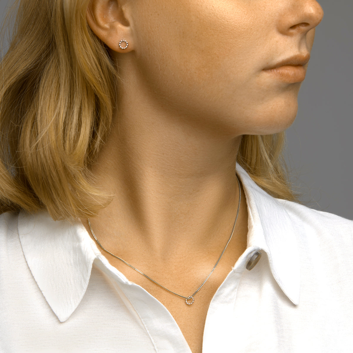 vDam Hanger Rond Bolletjes Zilver Gerhodineerd 1333344