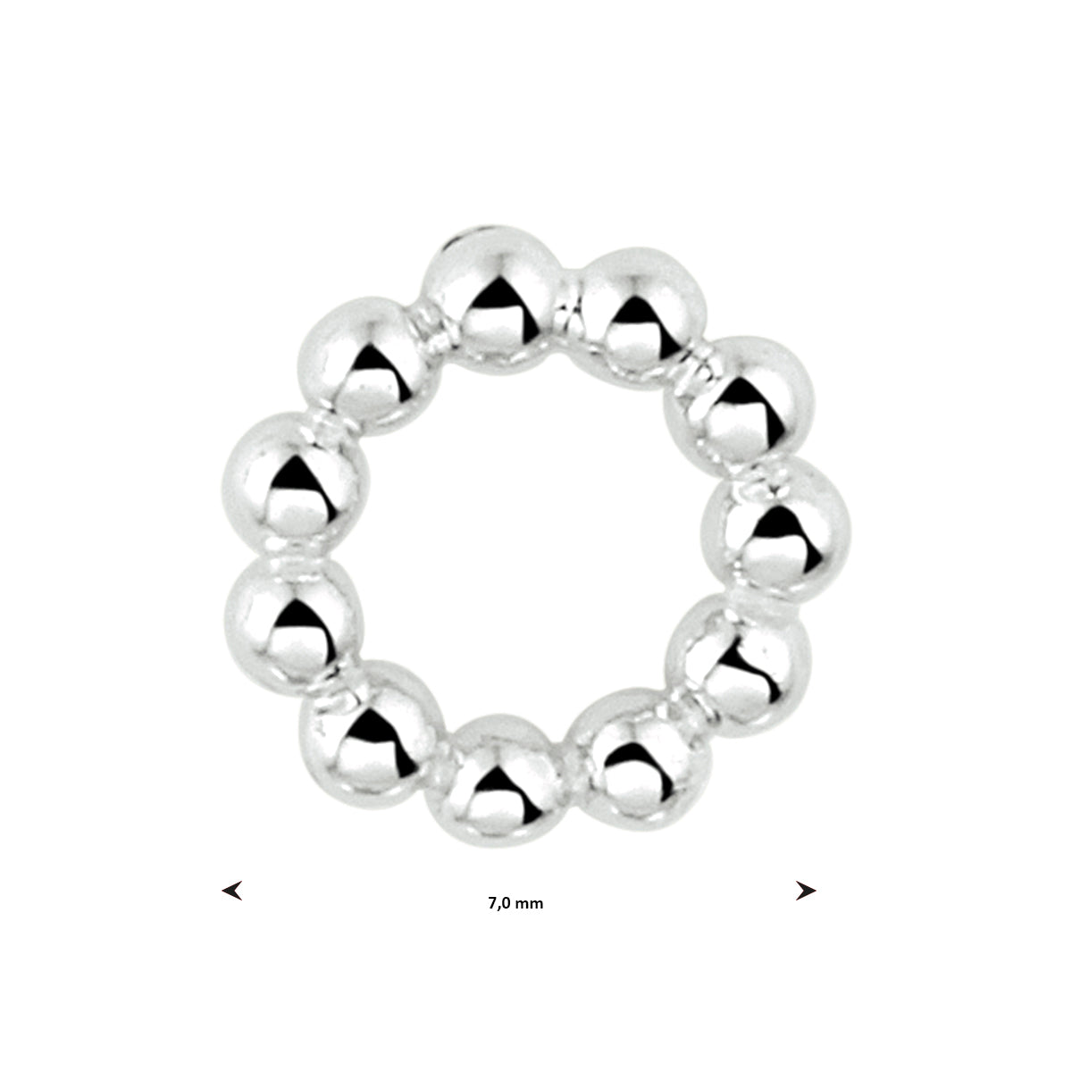 vDam Hanger Rond Bolletjes Zilver Gerhodineerd 1333344