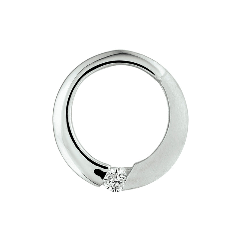 vDam Hanger Rond Zirkonia Poli/mat Zilver Gerhodineerd 1329857