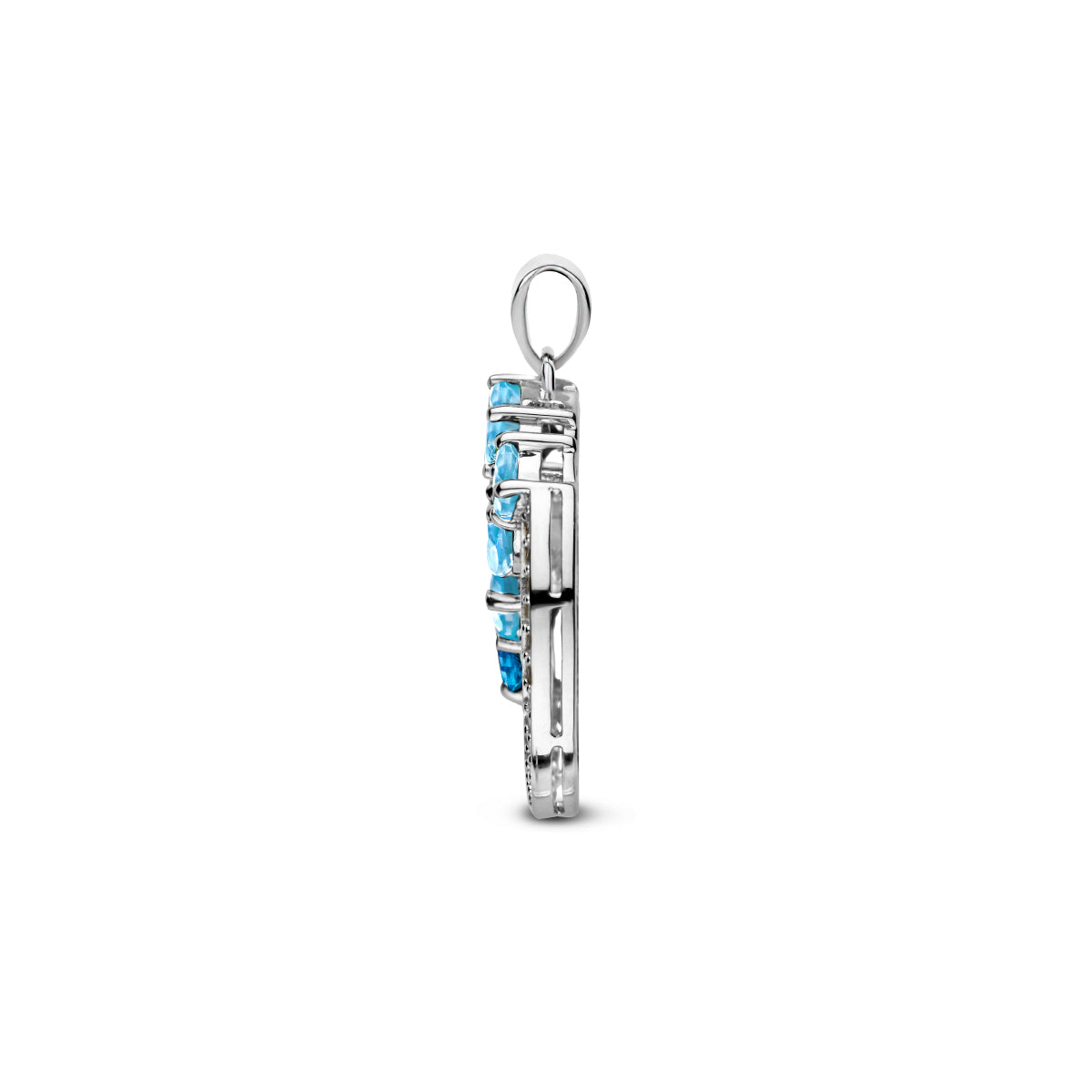 vDam Hanger Rondje Blauw Topaas En Zirkonia Zilver Gerhodineerd 1335483