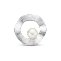 vDam Hanger Rondje Parel Gescratcht Zilver Gerhodineerd 1335445