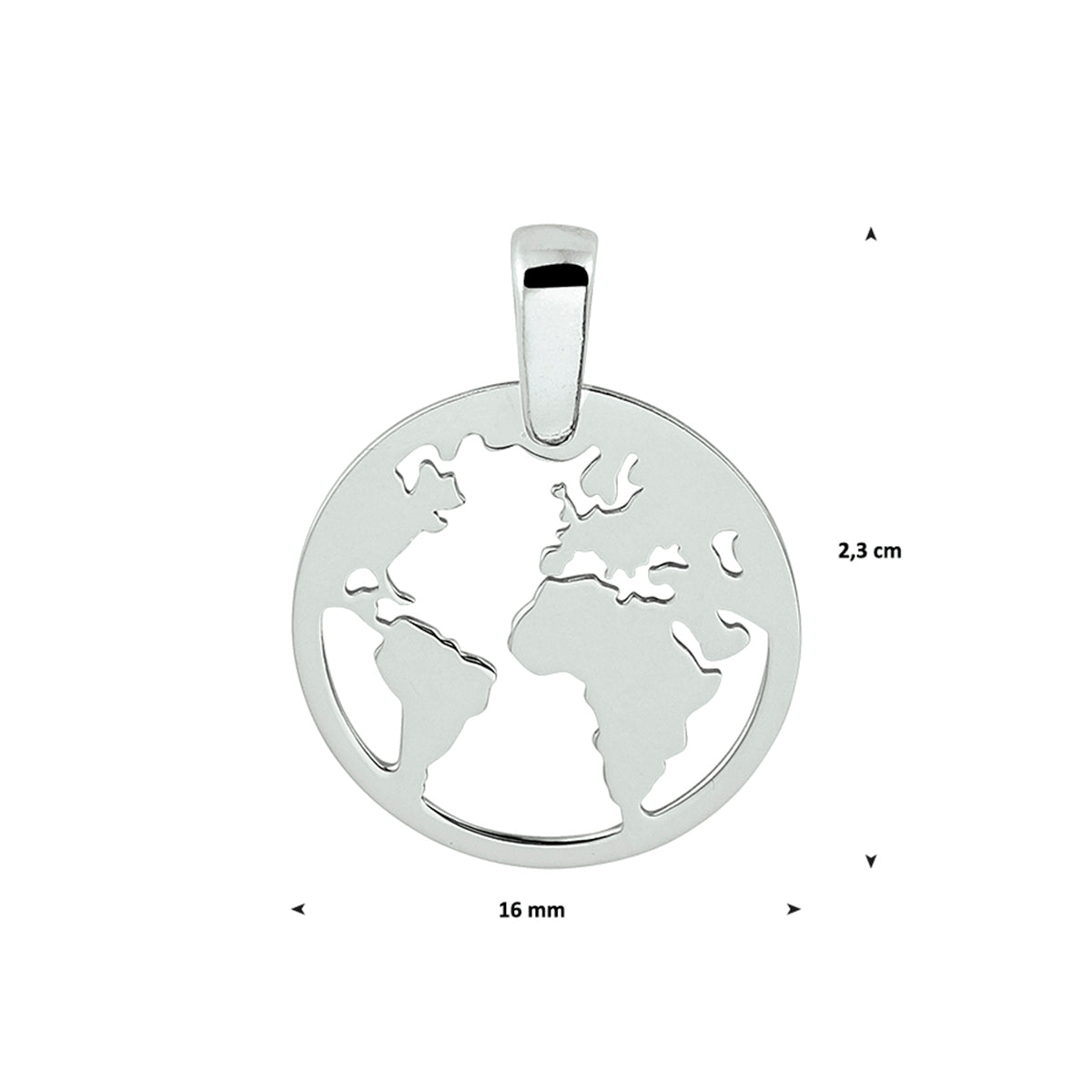 vDam Hanger Wereldbol Zilver Gerhodineerd 1329627