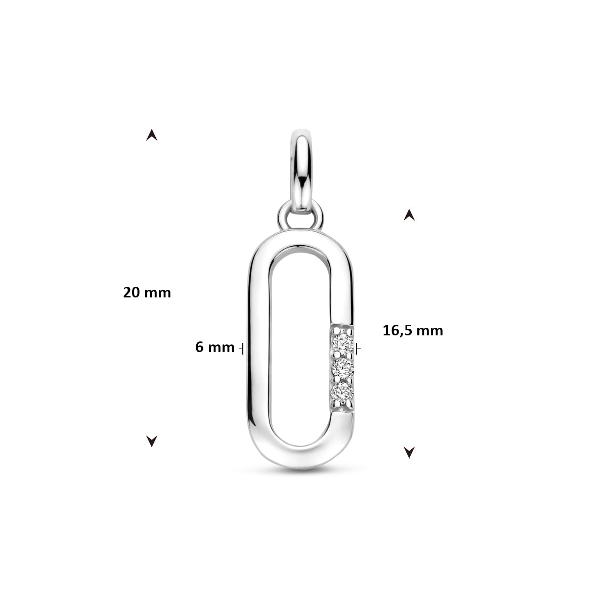 vDam Hanger Zirkonia 20 Mm Zilver Gerhodineerd 1341823