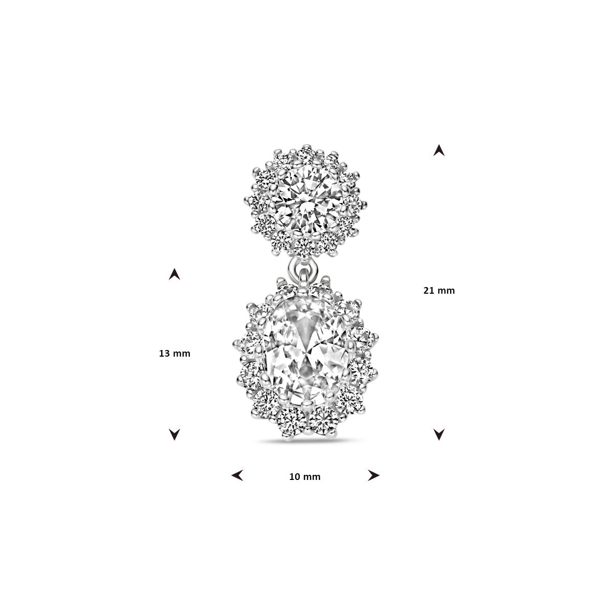 vDam Hanger Zirkonia Halo Zilver Gerhodineerd 1338483