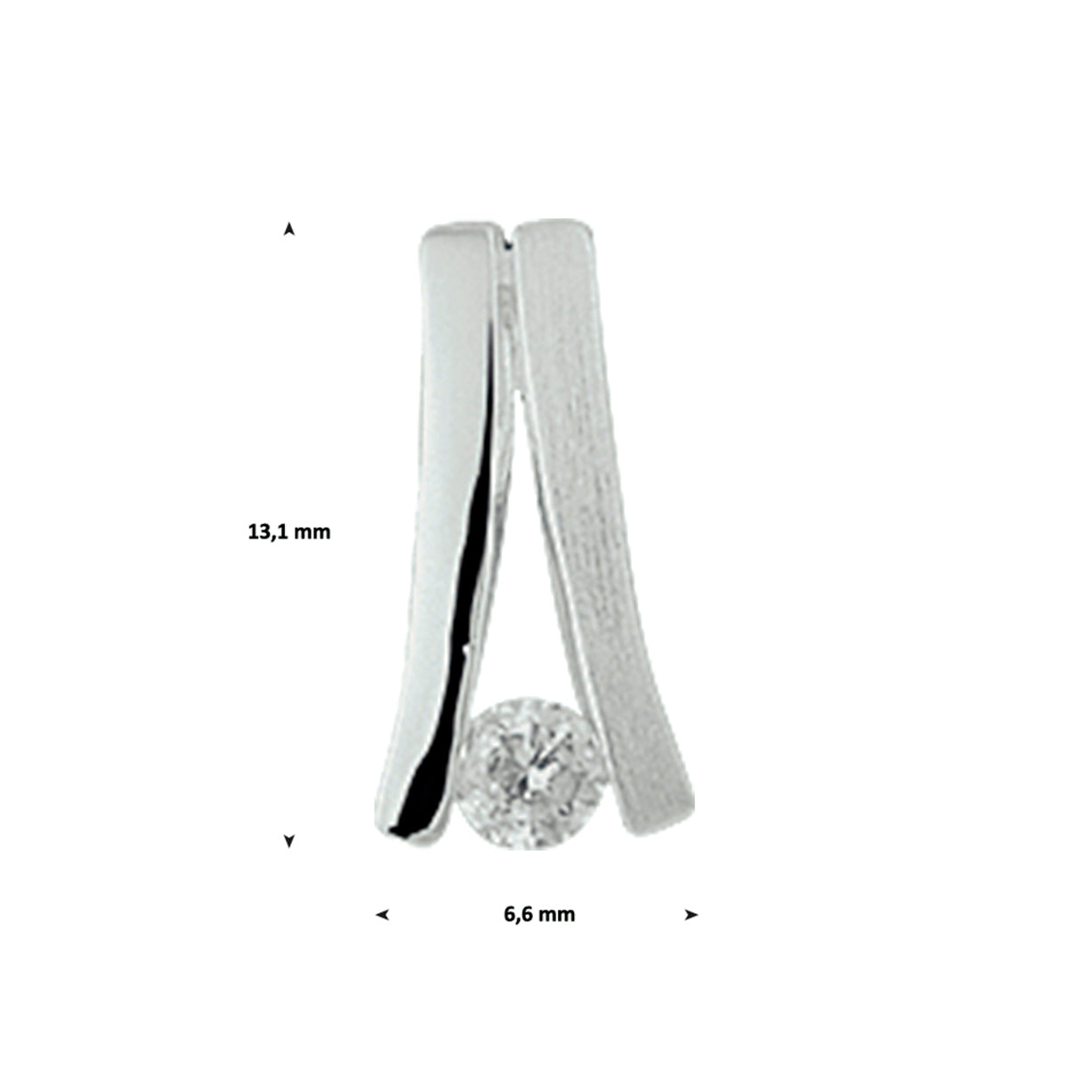 vDam Hanger Zirkonia Poli/mat Zilver Gerhodineerd 1326945