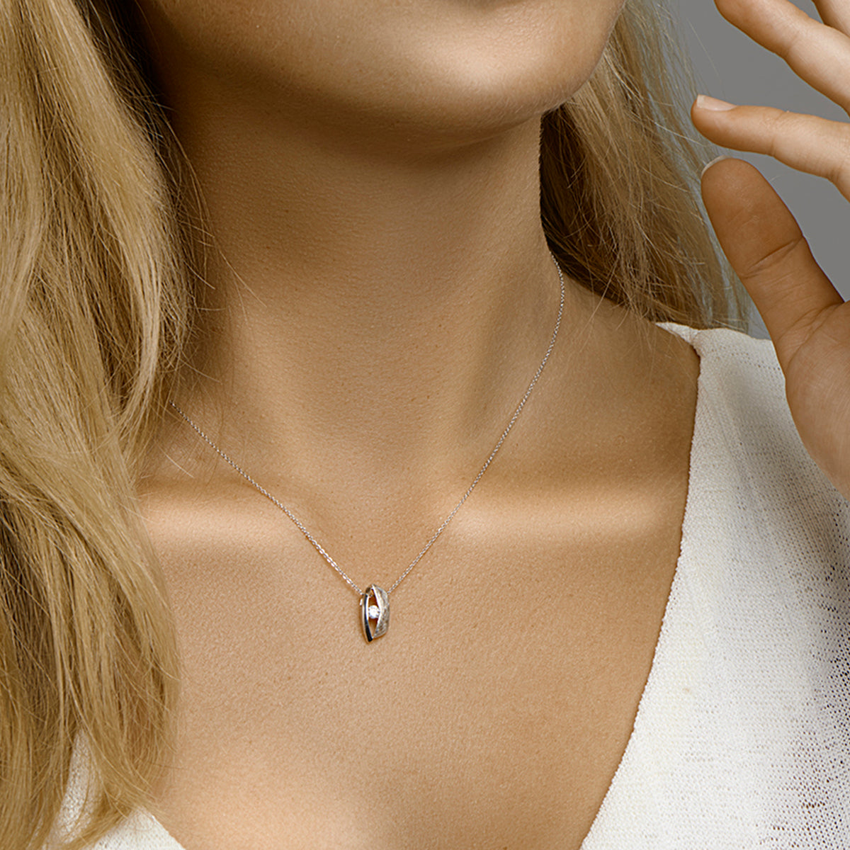 vDam Hanger Zirkonia Poli/mat Zilver Gerhodineerd 1332881