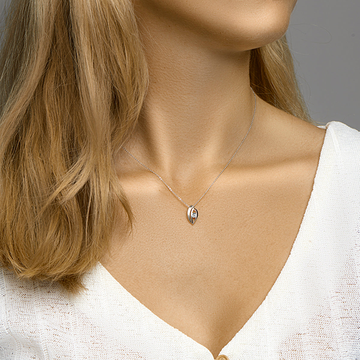 vDam Hanger Zirkonia Poli/mat Zilver Gerhodineerd 1332891