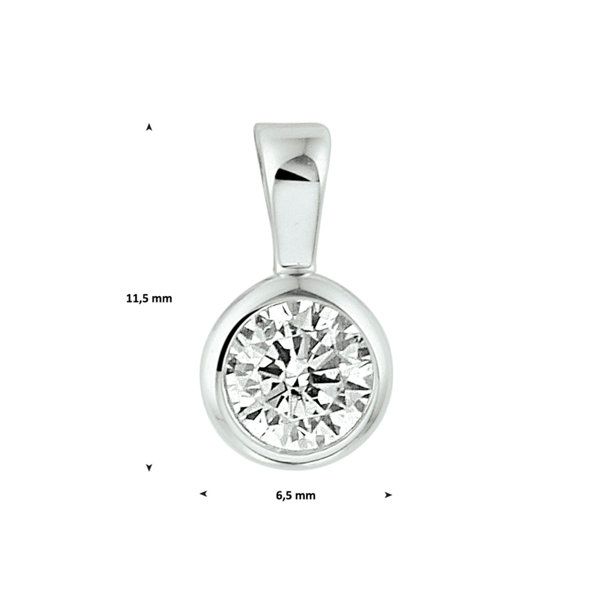 vDam Hanger Zirkonia Zilver Gerhodineerd 1329190