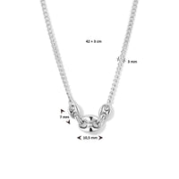vDam Ketting 10,5 Mm 42cm + 3 Cm Zilver Gerhodineerd 1334898  42cm
