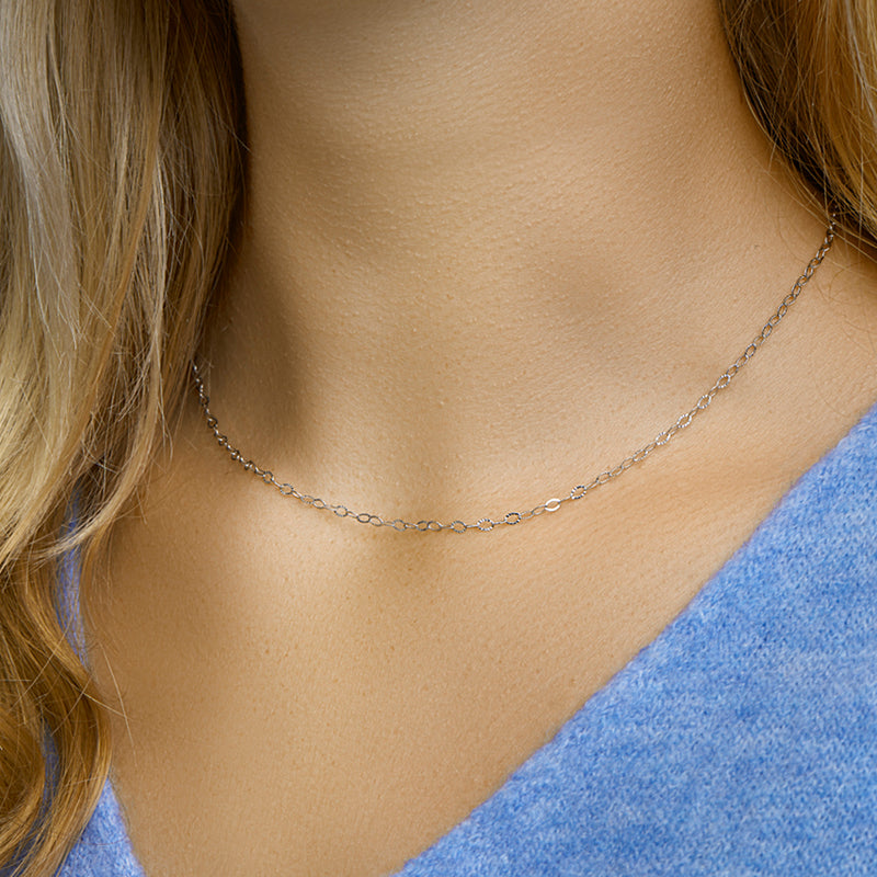 vDam Ketting 2,3 Mm 40cm + 4 Cm Zilver Gerhodineerd 1329743  40cm