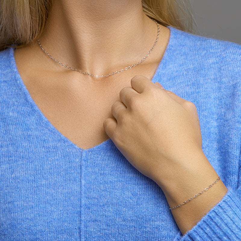 vDam Ketting 2,3 Mm 40cm + 4 Cm Zilver Gerhodineerd 1329743  40cm