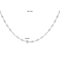 vDam Ketting 2,5 Mm 40cm + 4 Cm Zilver Gerhodineerd 1330914  40cm