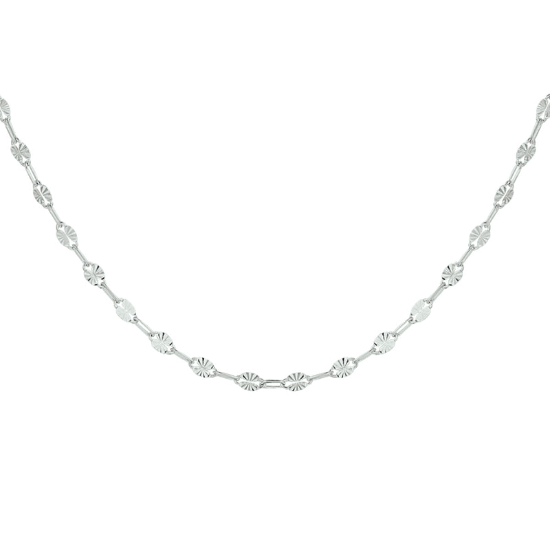 vDam Ketting 2,5 Mm 40 + 4 Cm Zilver Gerhodineerd 1330914