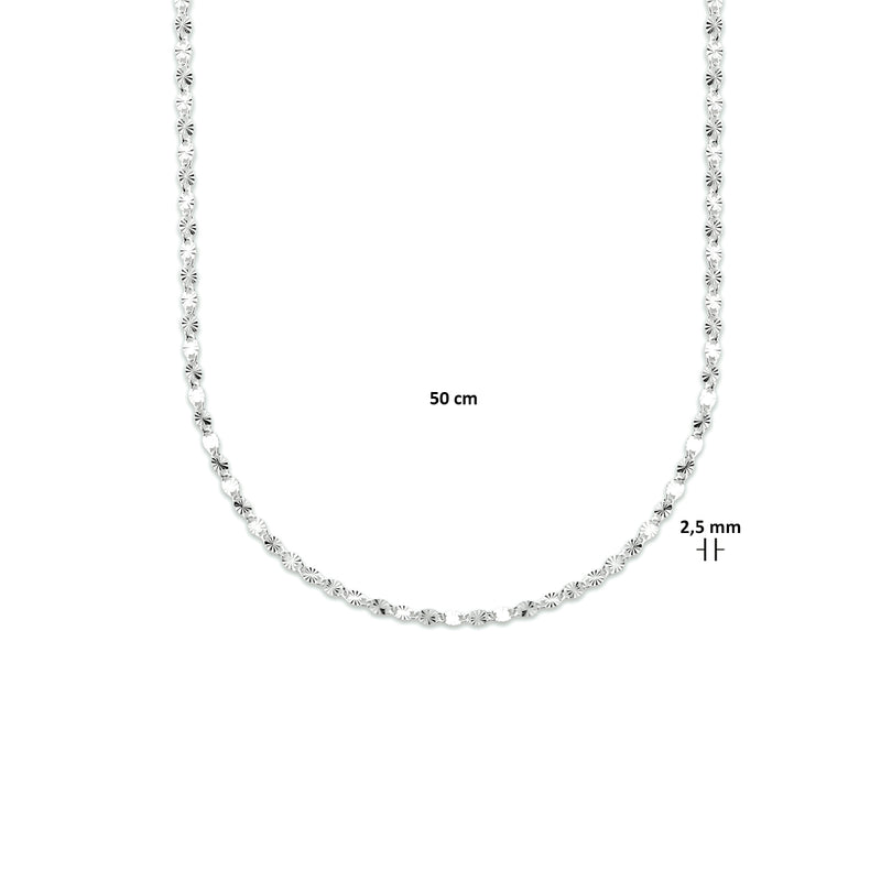 vDam Ketting 2,5 Mm Zilver Gerhodineerd 1333835  50cm