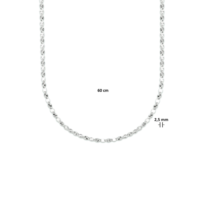 vDam Ketting 2,5 Mm Zilver Gerhodineerd 1333836  60cm