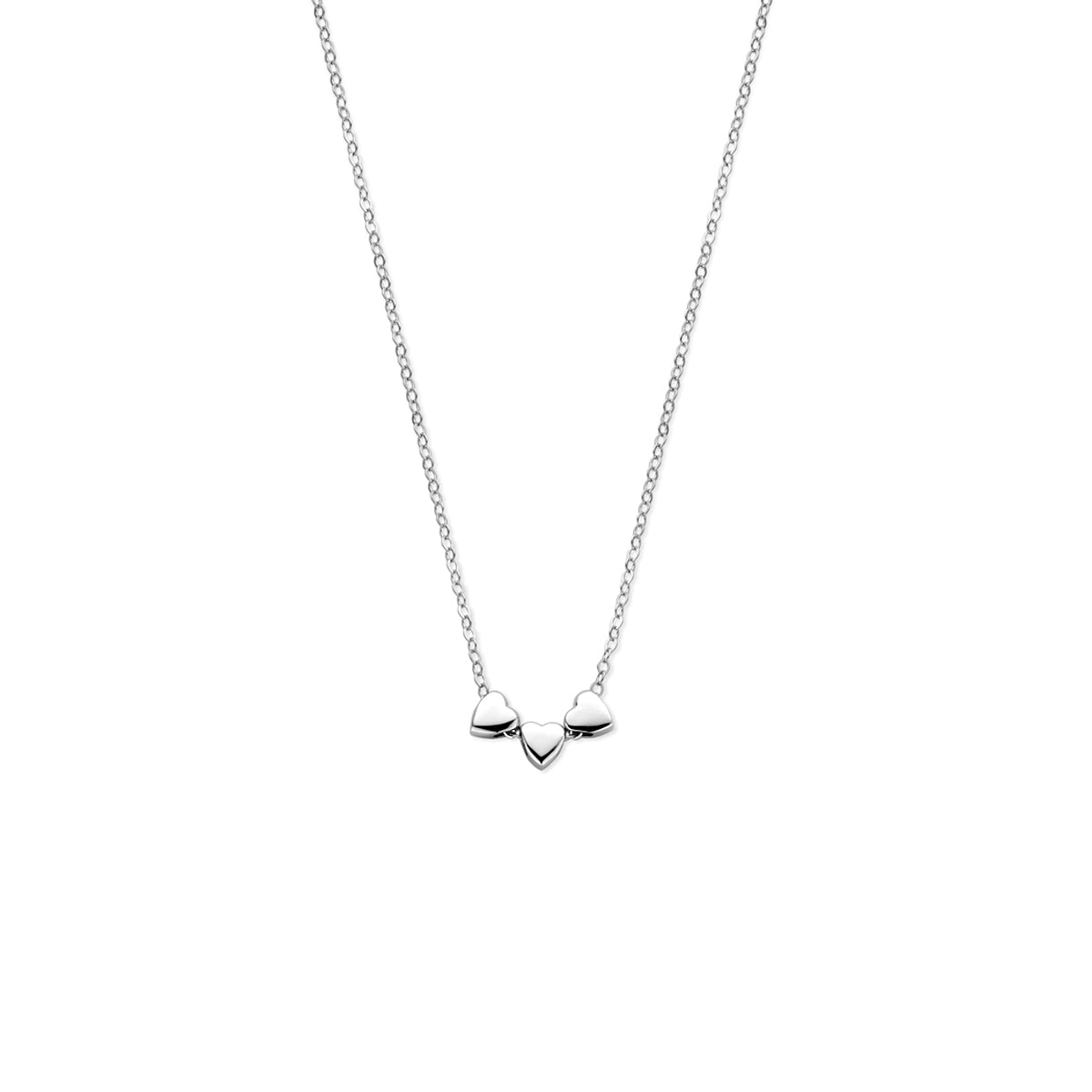 vDam Ketting 3 Hartjes 41 + 4 Cm Zilver Gerhodineerd 1341142