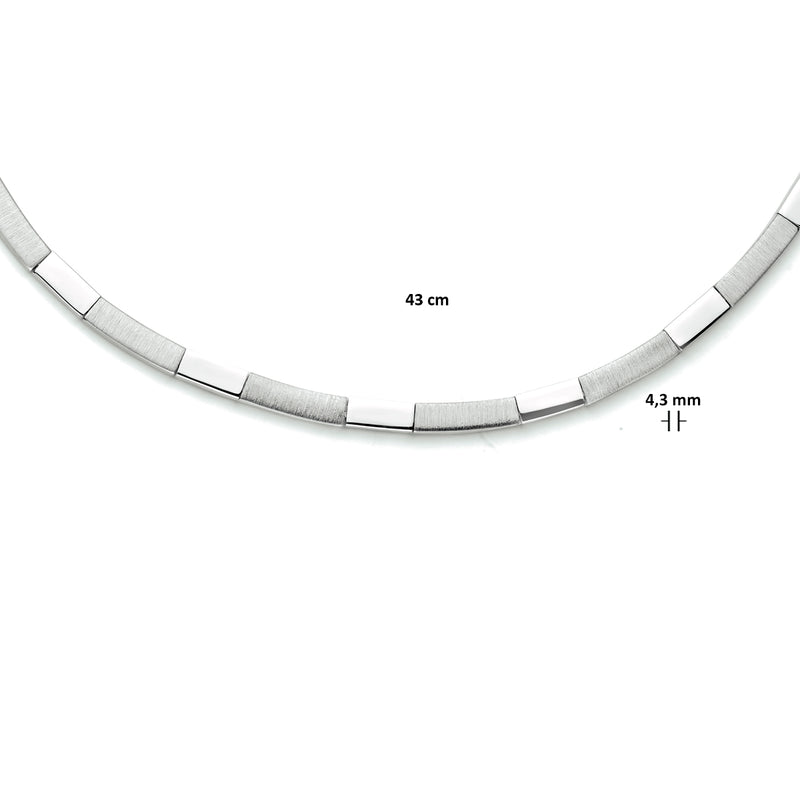 vDam Ketting 4,3 Mm 43cm Cm Poli/mat Zilver Gerhodineerd 1333838  43cm