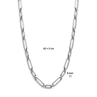vDam Ketting 6,0 Mm 42cm + 3 Cm Zilver Gerhodineerd 1338626  42cm