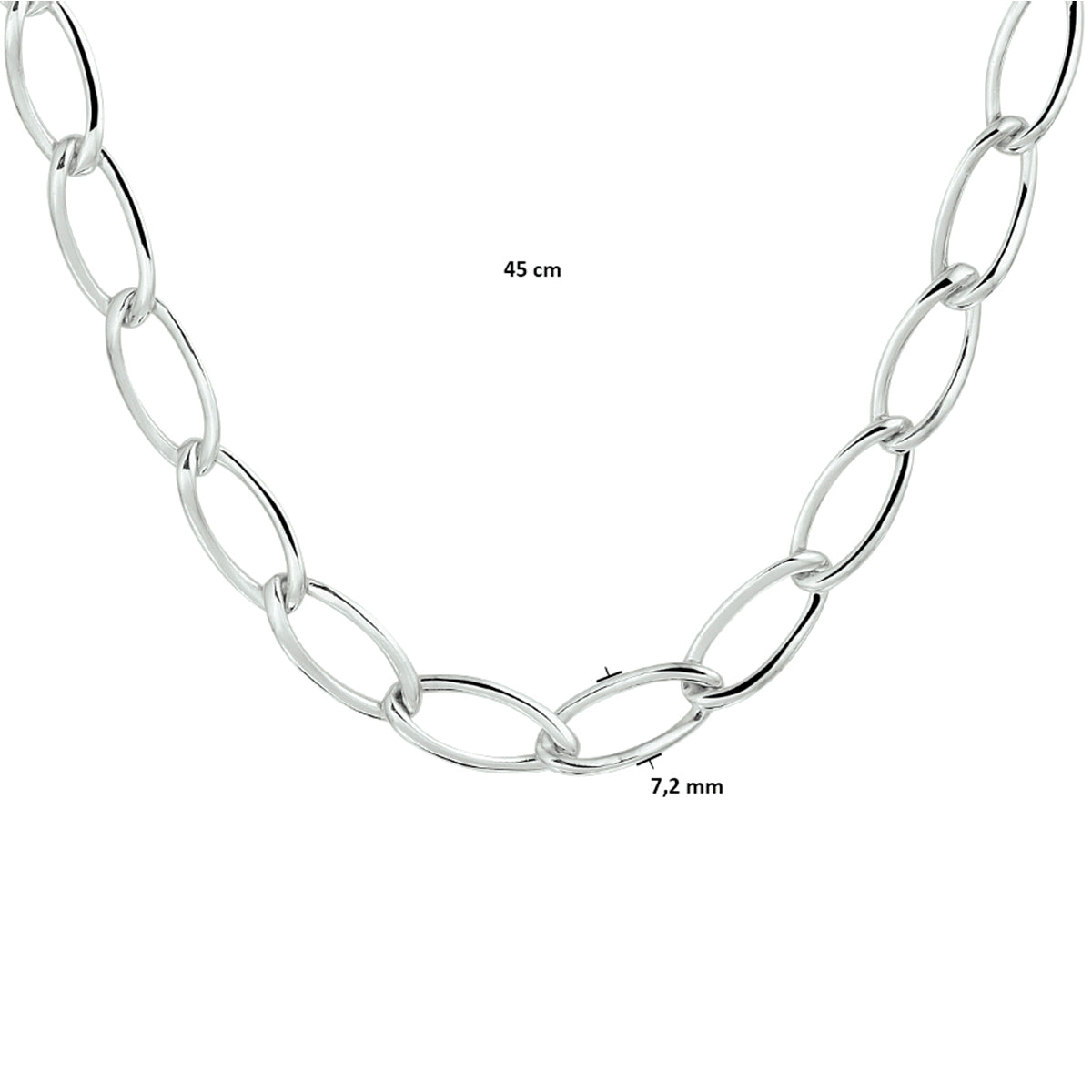vDam Ketting 7,2 Mm 45cm Cm Zilver Gerhodineerd 1332616  45cm
