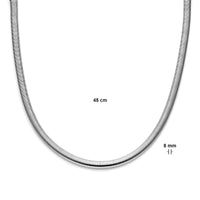 vDam Ketting 8,0 Mm 45cm Cm Met Groot Springslot Zilver Gerhodineerd 1338608  45cm